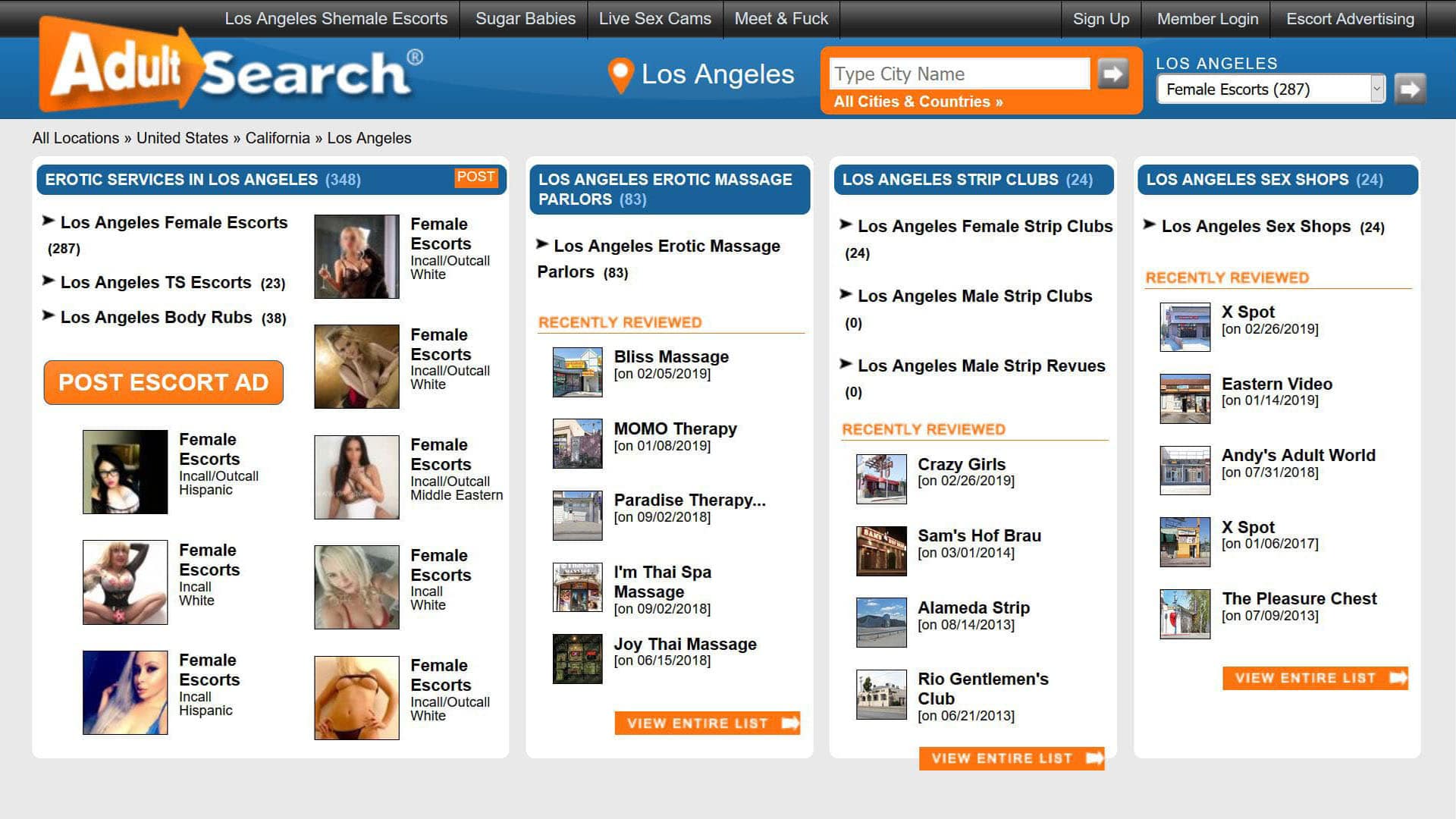 Adult search los angeles