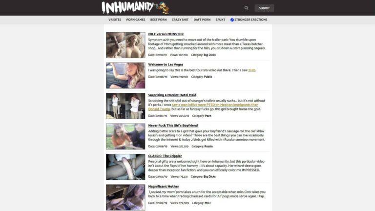 768px x 432px - Inhumanity (inhumanity.com) Extreme Porn Site - MrPornGeek