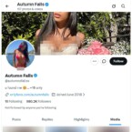 Autumn Falls, Twitter Porn
