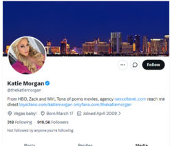 Katie Morgan, Twitter Porn