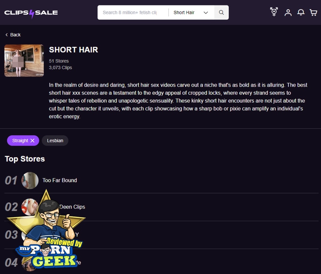 Clips4Sale Short Hair