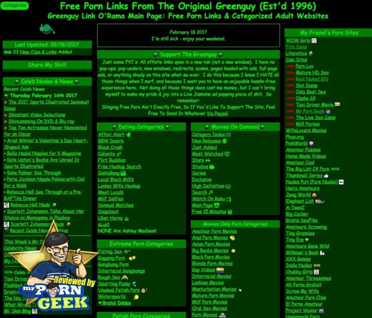 GreenGuy (link-o-rama.com) Porn Link Site, Free Sex Link List