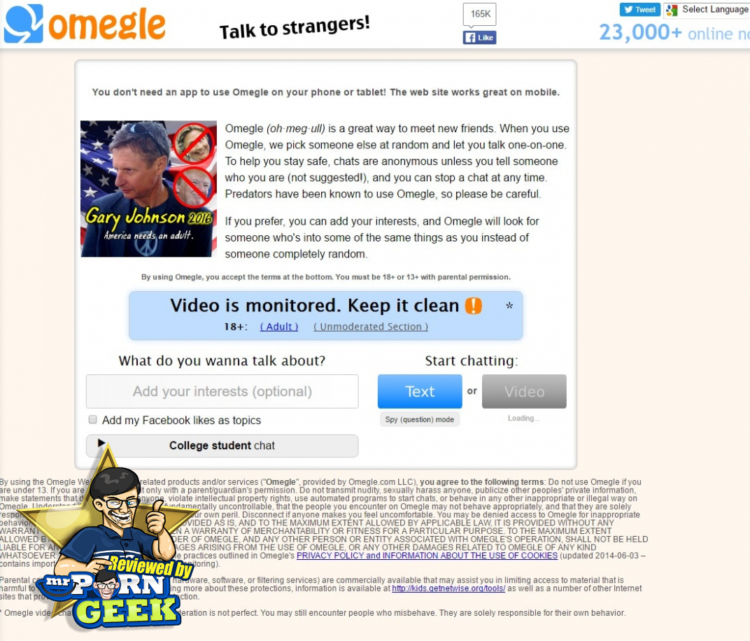 Omegle (Omegle.com) Cam Porn Site, Live Sex Chat Site